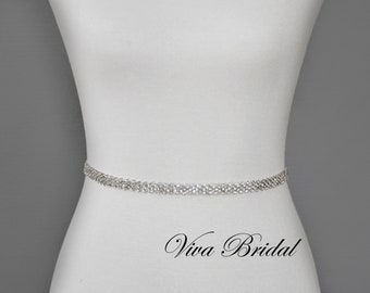 Wedding Belt, Bridal Belt, Sash Belt, Crystal Rhinestones - Style B689838S