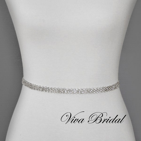 Wedding Belt, Bridal Belt, Sash Belt, Crystal Rhinestones - Style B689838S