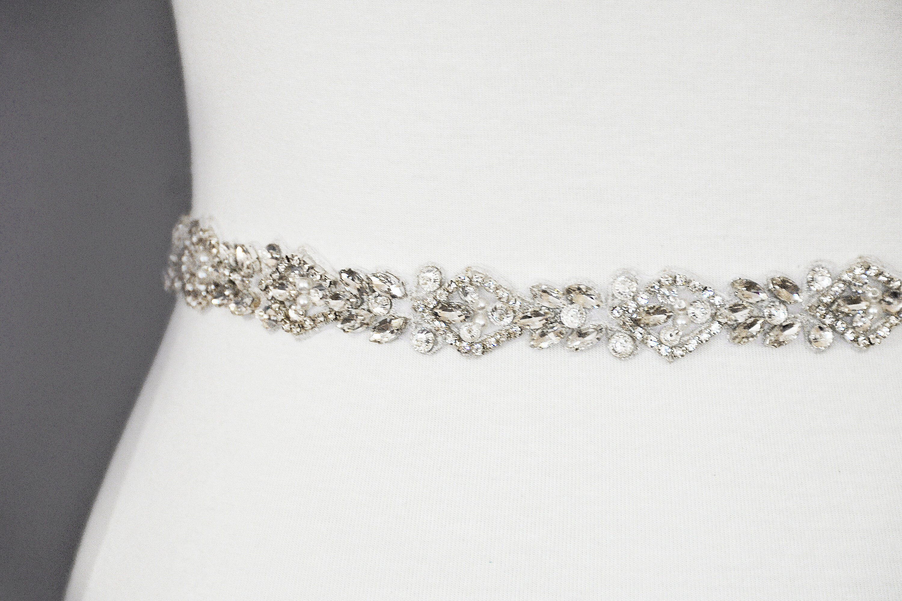 Silver Wedding Belt Bridal Belt Sash Belt Crystal - Etsy