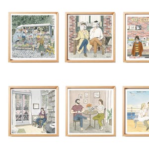 Stampe Cards quadrate. Soggetti vari. illustrazioni ad acquerello. stampe fine art.