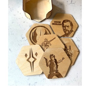 Mix & Match Coaster Set and Holder, Science Fiction
