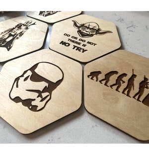 Mix & Match Nerd Coasters Coasters with Holder, Science Fiction Decor