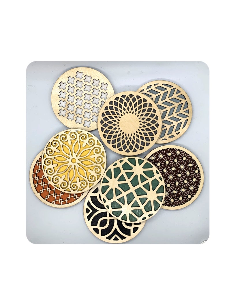 8 Geometric Coasters Box Set,geometric,new Home Gift,unique Gifts ...