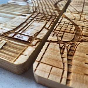 Conjunto de porta-copos de mapa personalizado | Porta-copos para bares | Porta-copos gravados | Porta copos do mapa da cidade