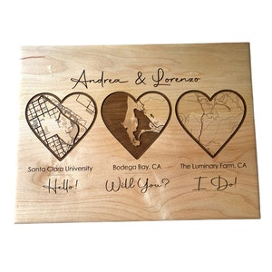 12x5 Hello Will You I Do Custom Karte Schild, Met Verlobt verheiratet, Fern familie, Beziehung Karte, Love Story Karte, Custom Love Story