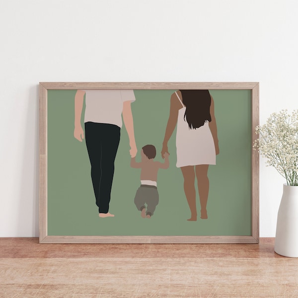 Personalisierte Illustration, Personalisiertes Portrait, Familien Portrait, Benutzerdefiniertes Geschenk, Personalisiertes Geschenk