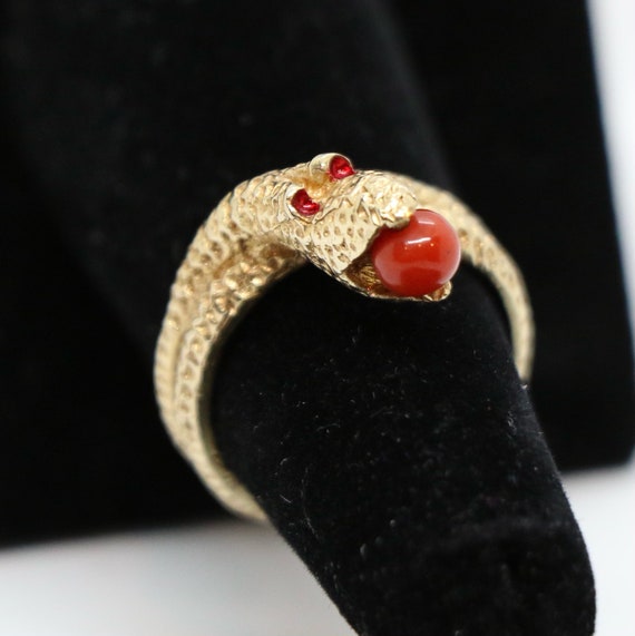 14k Gold Serpent Cocktail Ring