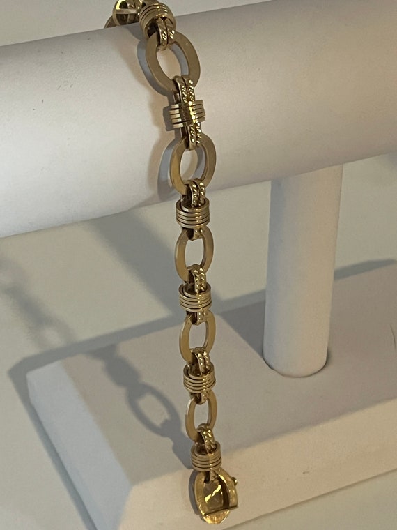 Handmade 14K Solid Gold Link Chunky Bracelet