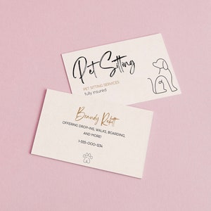 Tarjeta de visita de cuidador de mascotas descargable, totalmente personalizable, plantilla de cuidador de perros editable, peluquero de perros, diseño Boho, descarga digital
