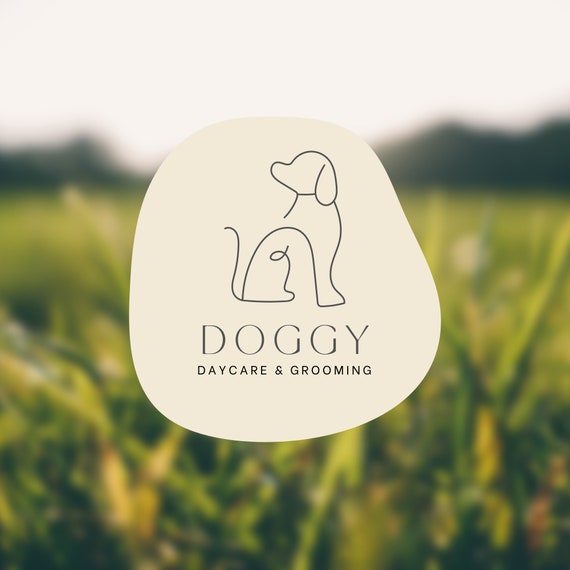 Pet Sitting Logo Downloadable Customizable Doggy Daycare Logo Boho Dog Grooming Logo