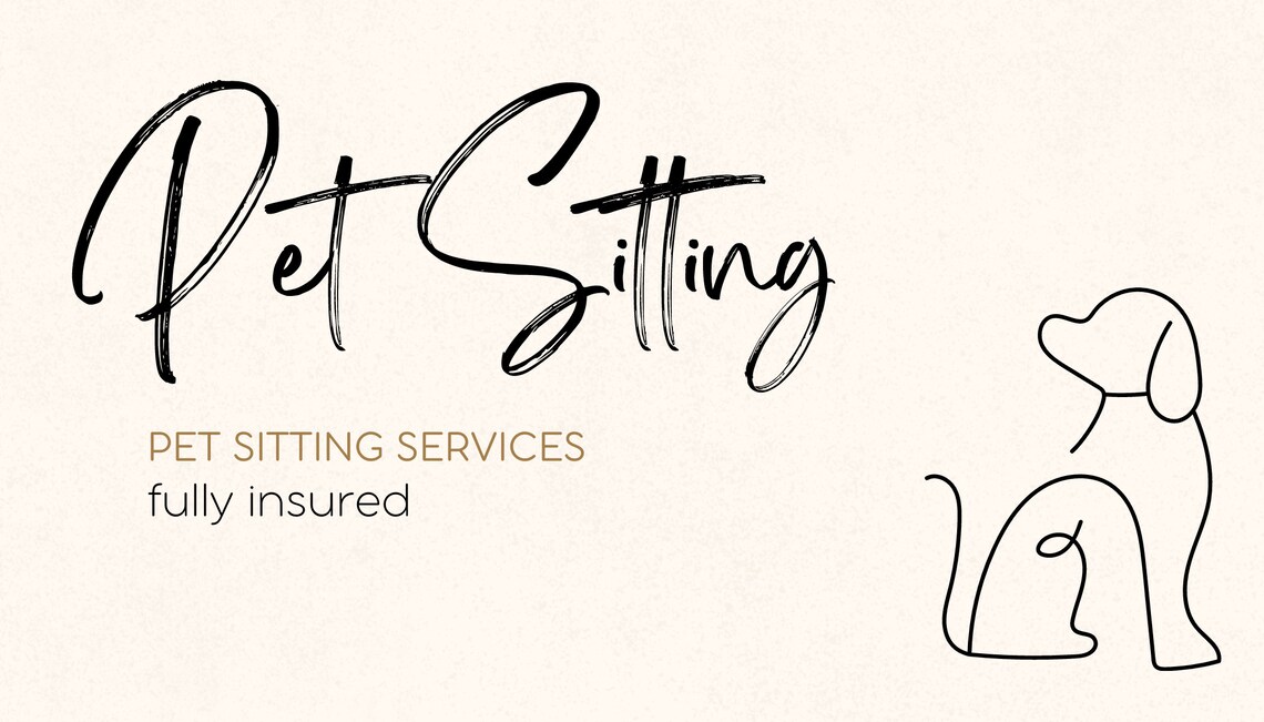 Pet Sitter Business Card Downloadable Fully Customizable Editable Dog