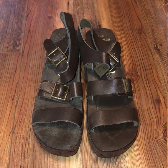 Vintage 1970s Platform Leather Sandals