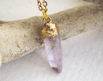 Veracruz amethyst necklace | Gold amethyst necklace | Rare crystal pendant | Dainty amethyst pendant | Gold amethyst jewelry | Gift for her