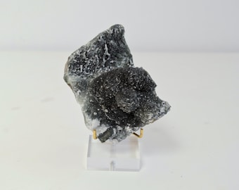 Black Amethyst | Black Galaxy Amethyst from Uruguay | Large black amethyst cluster | Amethyst cluster on stand | Crystal home decor