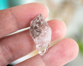 Large Herkimer diamond - Scepter quartz crystal | 27x14x8 mm, 4 gram | Herkimer diamond with black charcoal inclusions from Pakistan