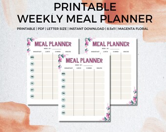 Bi-weekly Meal Planner Printable Fillable PDF Files A4 - Etsy