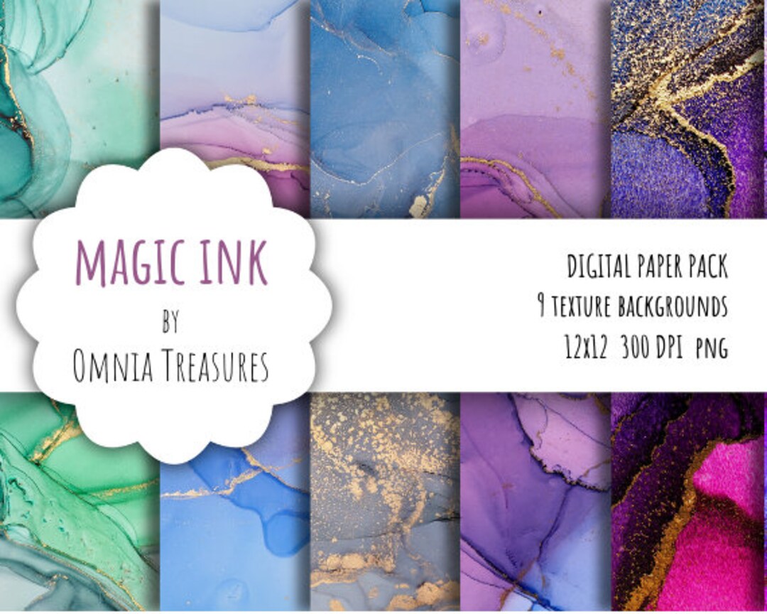 Magic Ink Paper Magic Ink Digital Paper, Ink Texture Background, Digital Paper ...