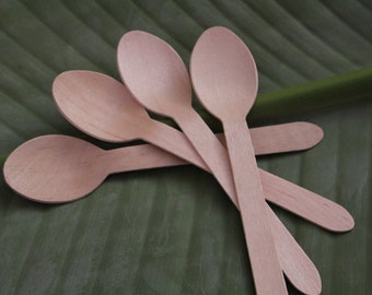 100 Wooden Spoons // Eco-friendly Spoons  // Tableware// Table decoration // Picnic cutlery // Birthday Parties