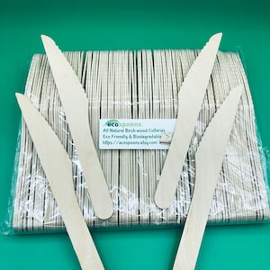 Knives // Eco-friendly Disposable Wooden Knives // Tableware// Table decoration // Picnic cutlery // Birthday Parties