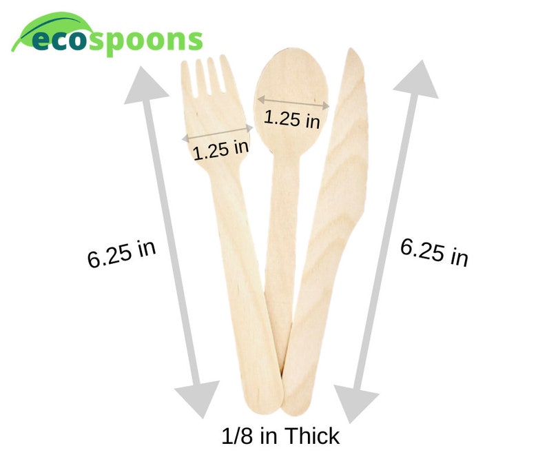 300 Wooden Cutlery pack // Eco-friendly Spoons Forks and Knives // Tableware// Table decoration // Picnic cutlery // Birthday Parties image 3