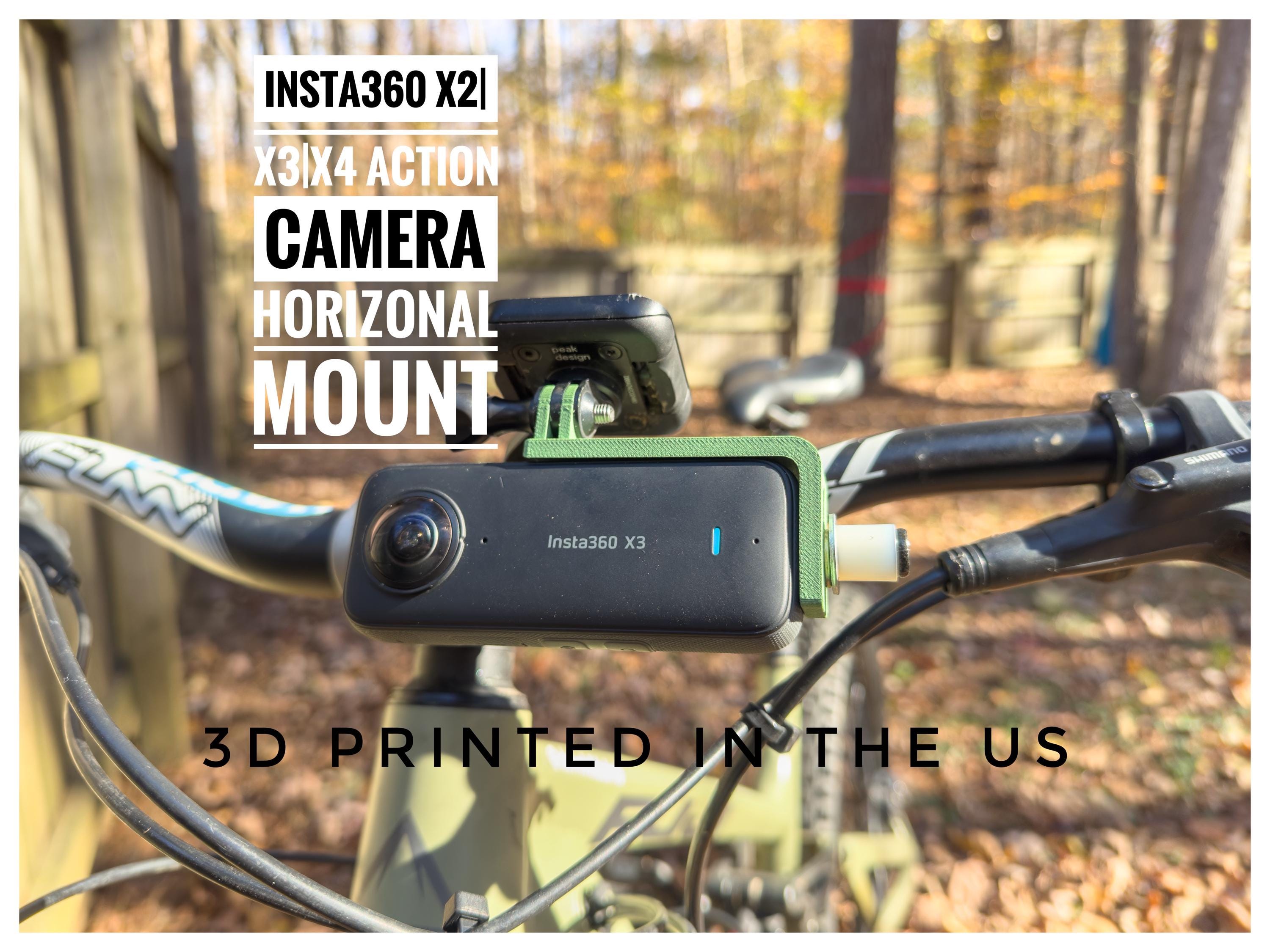 Horizontal Mount for Insta360 X2, X3, or X4