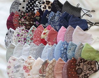 100% Cotton Handcrafted Face Mask,  Breathable Polyproylene Face Covering, Washable Reusable Face Mask, Multiple Colours