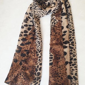 Georgette Print Women’s Scarf, Infiniti scarf, Summer Scarf, Lightweight Scarf, Printed Scarf, Boho Scarf Scarf