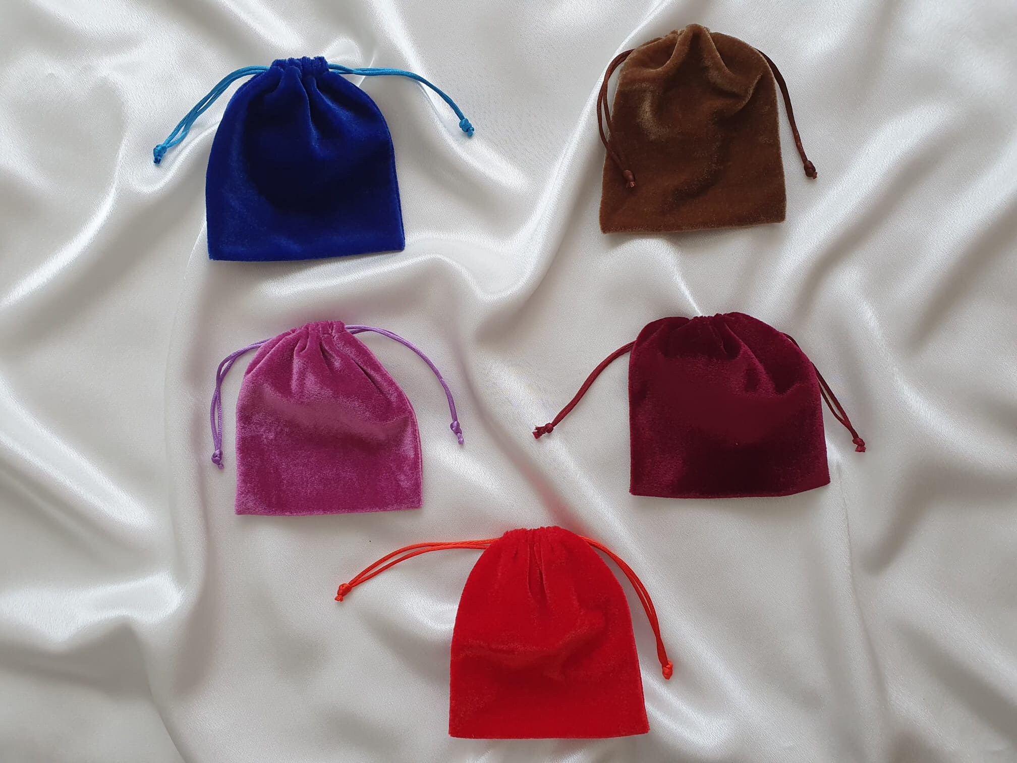Velvet Jewellery Pouches 10.5cm X 12.5cm , Small Drawstring Gift Bags ...