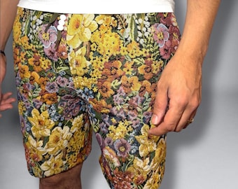Men&#39;s Casual Jacquard Shorts / Elastic Waist Jacquard Summer Shorts / Men&#39;s Basic Jacquard Shorts