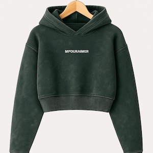 Washed Oversized CropTop Hoodie