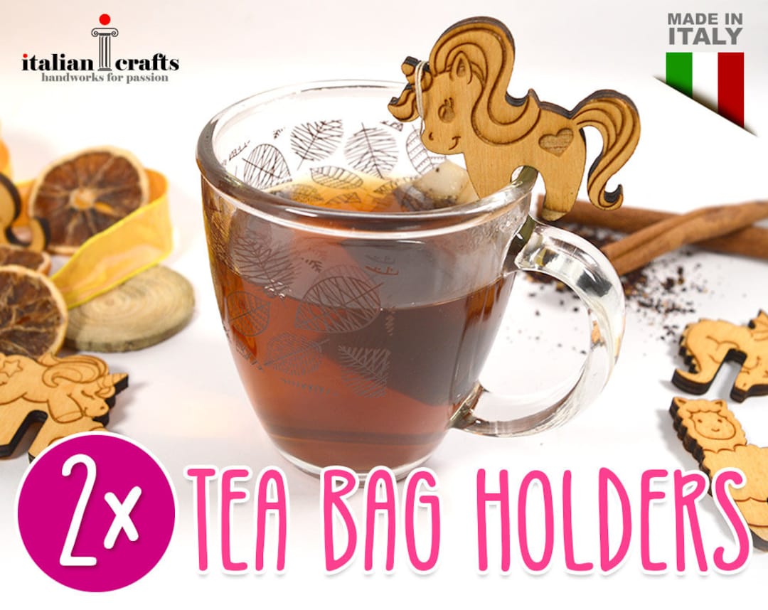 2 Pieces Tea Bag Holders, Tea Bag Holder, Wood Tea Bag Holder, Unicorn