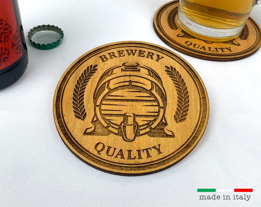 2 COASTER BEER Wood Coasters 2 Pieces Included Gift for Etsy
