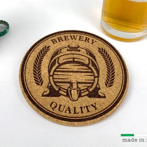 2 COASTER BEER, Cork Coaster, 2 Pieces Included, Personalized Coasters, Farmhouse Decor, Engraved Coaster, Gift for Man, Coasters Set, Cork
