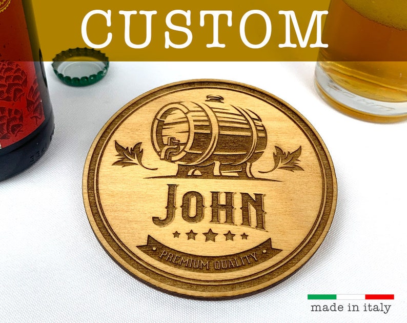 2 CUSTOM COASTER BEER Beer Coaster Wood Coasters 2 Pieces Etsy UK