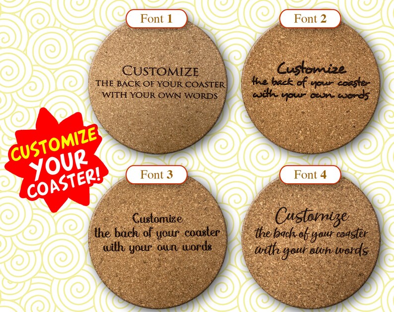 Wedding Favor Rustic Wedding Favor 2 Custom Wedding Coasters Housewarming Gift Cork Coasters Personalized Coasters Bridal Shower