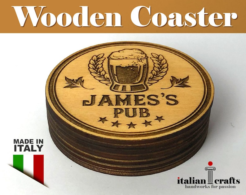 2 CUSTOM COASTER BEER Beer Coaster Wood Coasters 2 Pieces Etsy UK