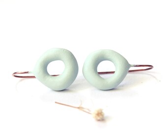 Earrings in papier-mâché with open hoop for women