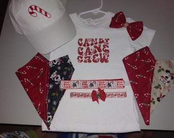 candy cane crew family tshirt