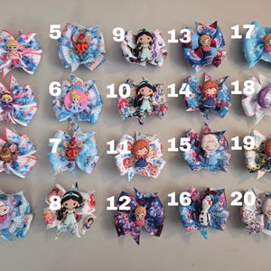 disney princess ribbon hair bows with button centers