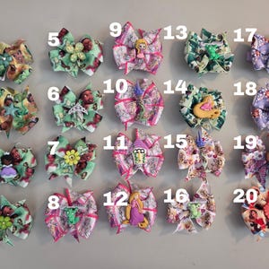 disney princess ribbon bows with button centers