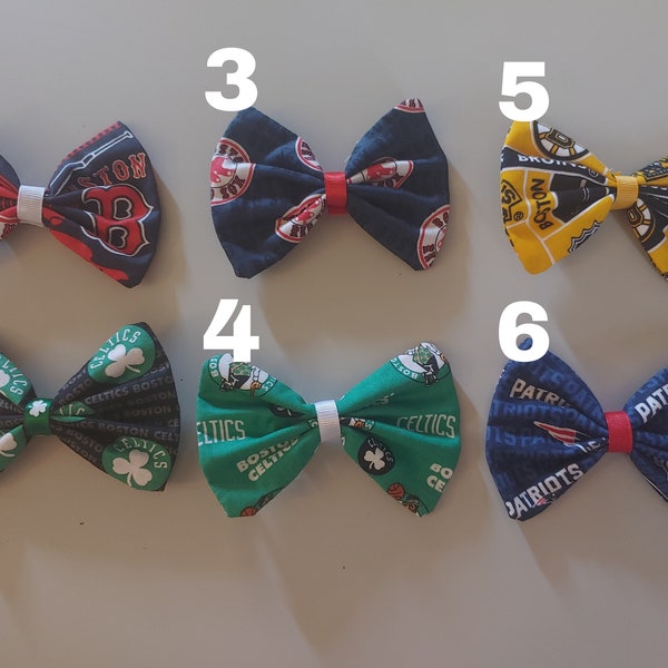 New England sports fabric bows