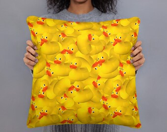 Duck throw pillow | Etsy Rubber Duck Throw Pillow Cushion Cover