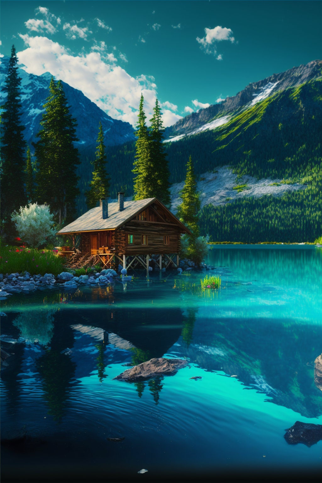 lake cottage wallpapers