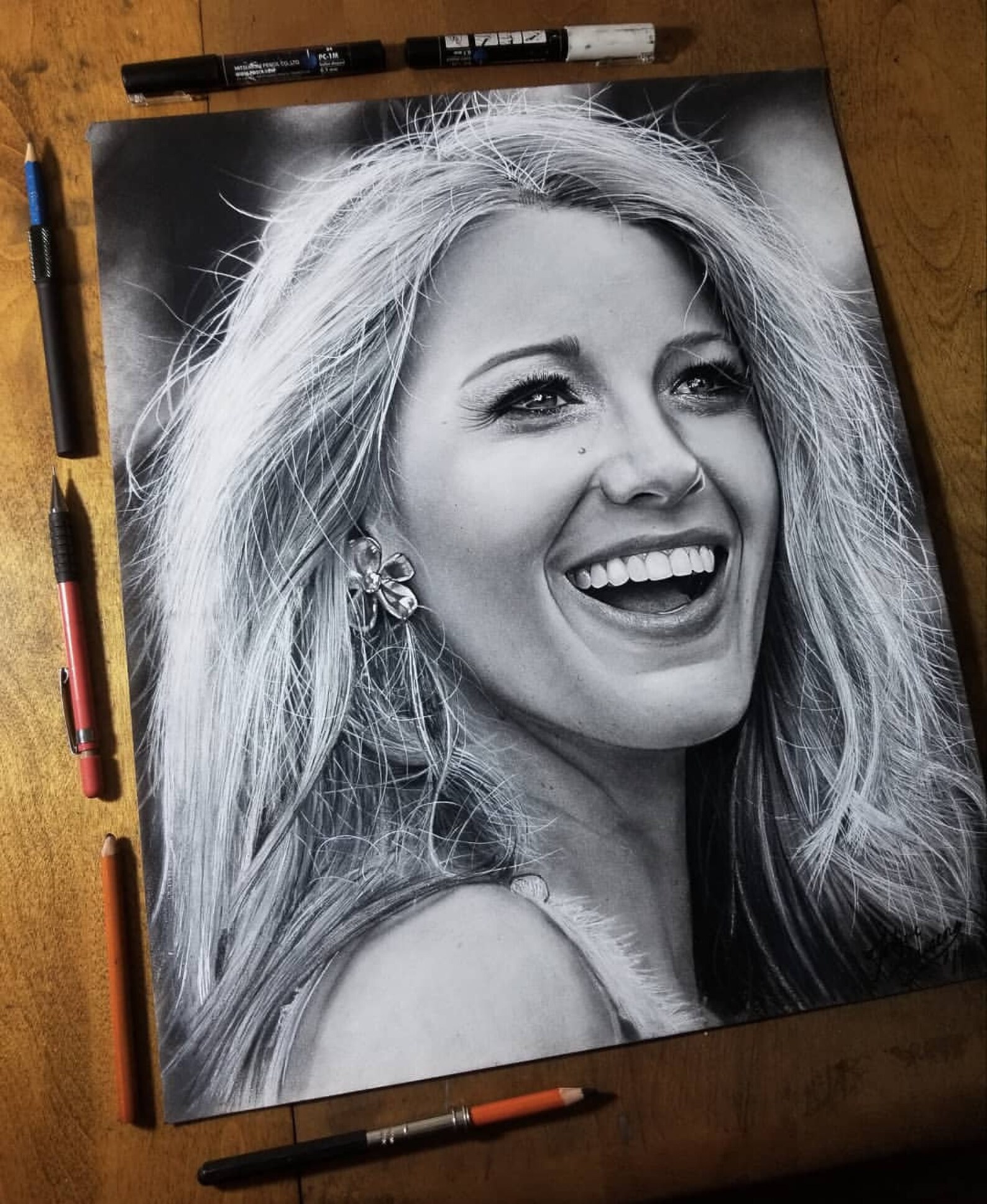 Blake Lively Drawing Fine Art Print Etsy