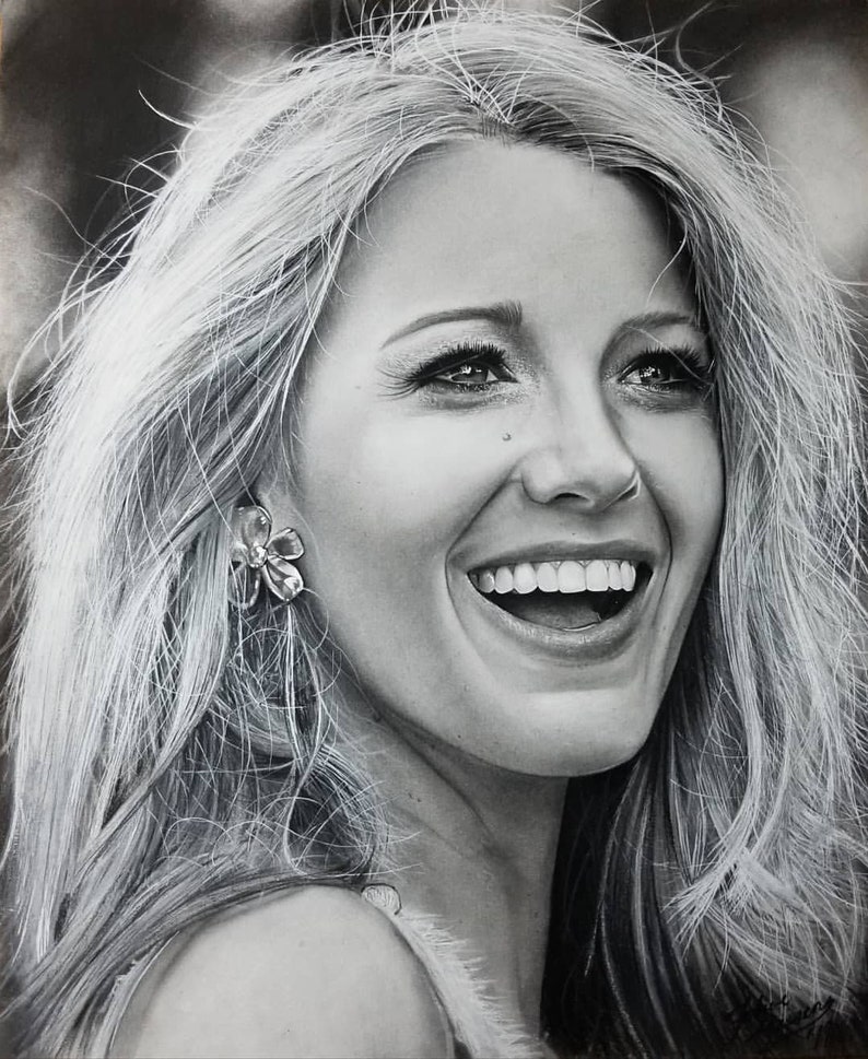 Blake Lively Drawing Fine Art Print Etsy