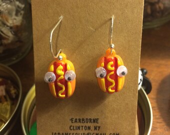 Novelty Earrings, Hot Dogs!