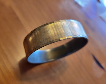 Brass Bangle Bracelet, Vintage Brushed Distressed Finish