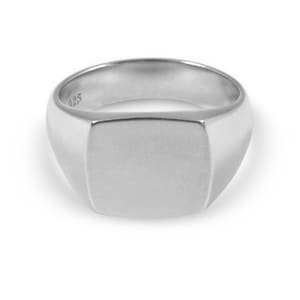 Quadratischer Siegelring für Herren, Silber, matt: 925 Sterling Silber für Gravur Herrenring – minimalistischer Herrenschmuck Geschenk