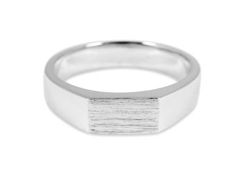 Men’s 925 Sterling SILVER Square Ring: Minimalist Statement Jewelry Gift for Him & Modern Polished Band for BIRTHDAY or ENGAGEMENT