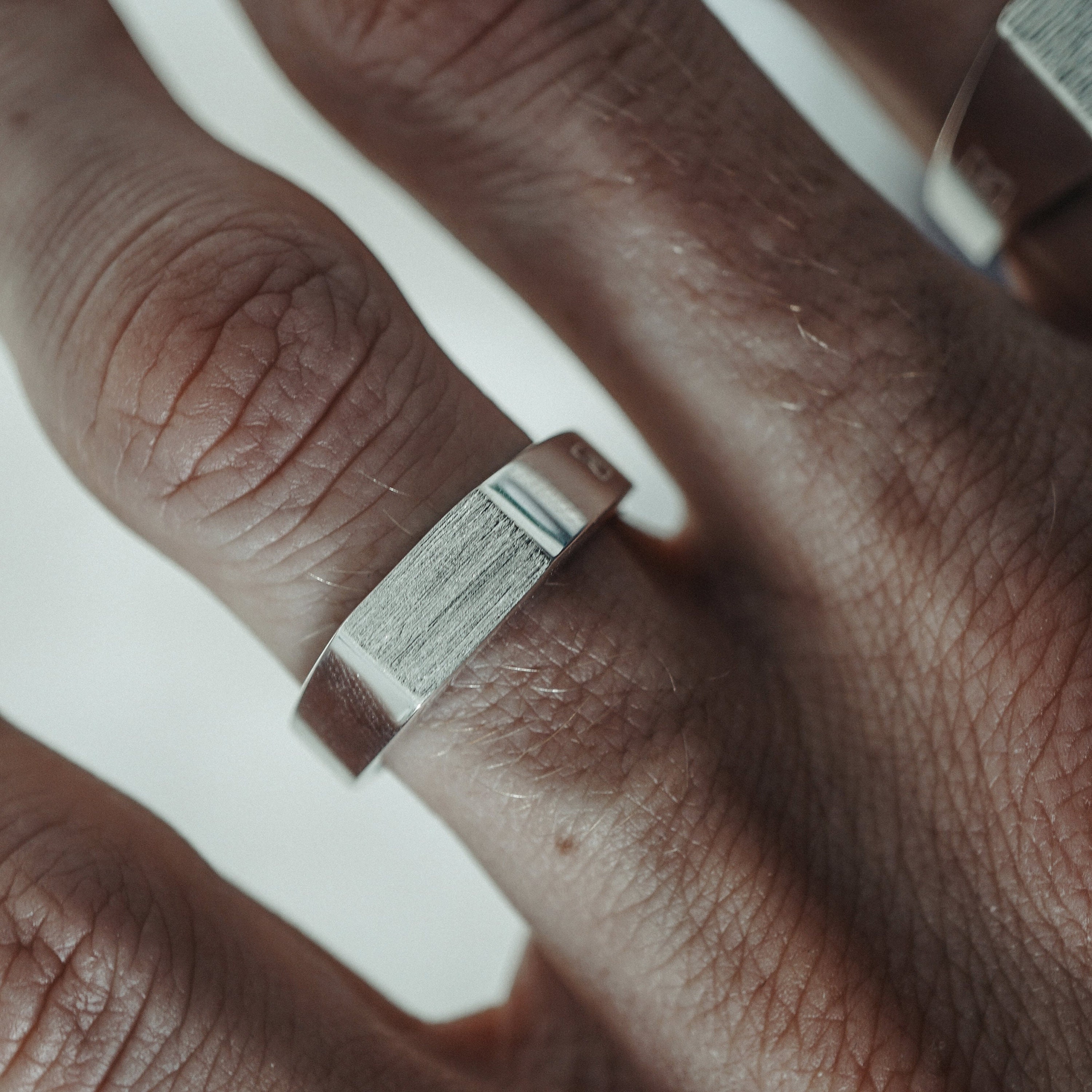Ring for Men Silver Minimalist 925 Sterling Silver Square Handmade Modern  Design With Gift Box for Birthday Engagement - Etsy